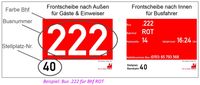 Busbeschilderung mit Stellplatz Erl&auml;uterung Bhf-ROT